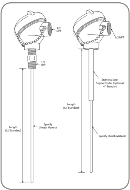 High Temperature Thermocouple Probes